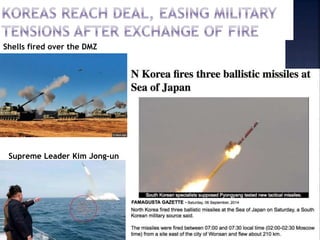 Supreme Leader Kim Jong-un
Shells fired over the DMZ
 