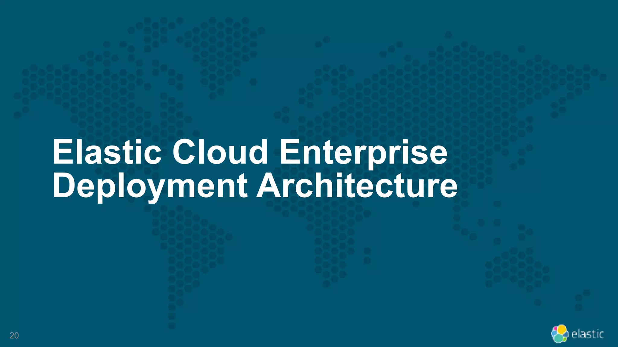 20
Elastic Cloud Enterprise
Deployment Architecture
 