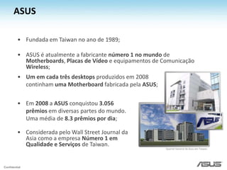 ASUSFundada em Taiwan no ano de 1989;