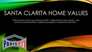 SANTA CLARITA HOME VALUES
Find out how much your home is worth – keep track of your values – see
what any other Southern California property is valued at and more…

 