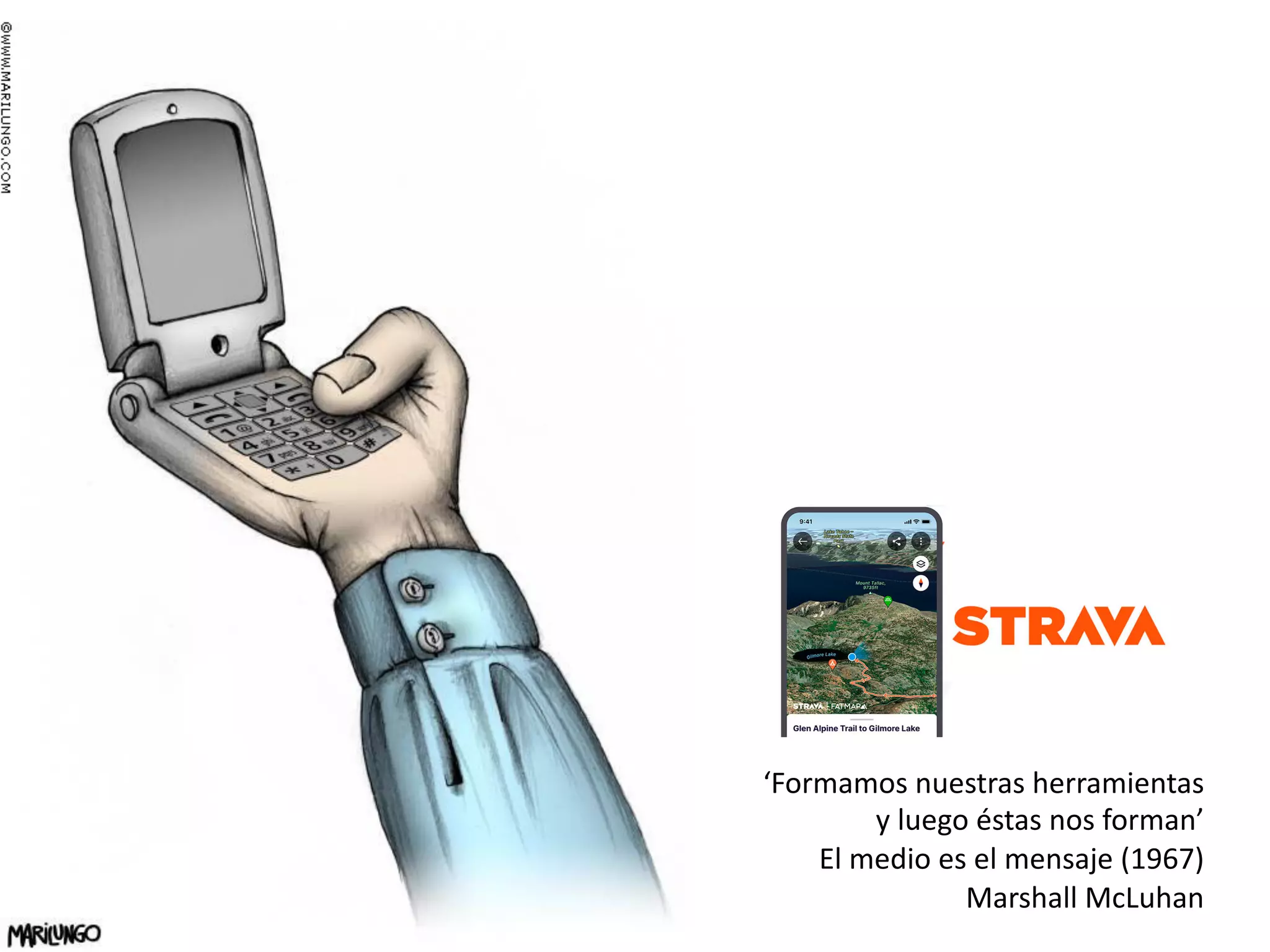 ‘Formamos nuestras herramientas
y luego éstas nos forman’
El medio es el mensaje (1967)
Marshall McLuhan
 