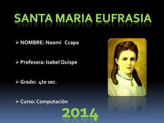NOMBRE: Naomi Ccapa
Profesora: Isabel Quispe
Grado: 4to sec.
Curso: Computación
 