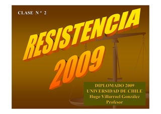 CLASE N ° 2




                 DIPLOMADO 2009
              UNIVERSIDAD DE CHILE
               Hugo Villarroel González
                      Profesor
 