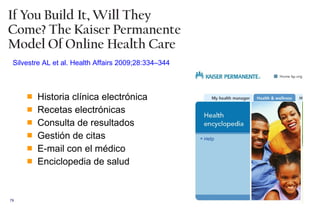 <ul><li>Historia clínica electrónica </li></ul><ul><li>Recetas electrónicas </li></ul><ul><li>Consulta de resultados </li>...