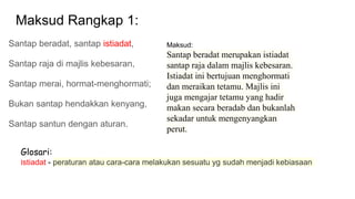 Santap maksud Contoh Ayat