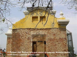 O  Parque das Ruínas  foi o que restou do palacete Murtinho Nobre, onde morou Laurinda Santos Lobo 