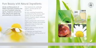 Sante Organic Cosmetics Brochure