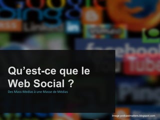 Qu’est-ce que le Web Social ? Des Mass-Medias à une Masse de Médias Image podcastmatters.blogspot.com 