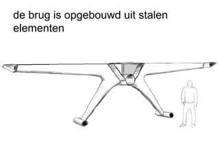de brug is opgebouwd uit stalen elementen 