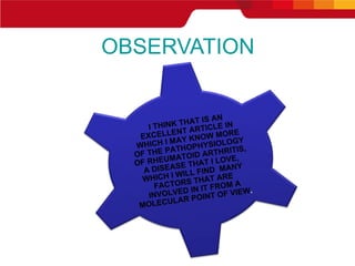 OBSERVATION I THINK THAT IS AN EXCELLENT ARTICLE IN WHICH I MAY KNOW MORE OF THE PATHOPHYSIOLOGY OF RHEUMATOID ARTHRITIS, A DISEASE THAT I LOVE, WHICH I WILL FIND  MANY FACTORS THAT ARE INVOLVED IN IT FROM A MOLECULAR POINT OF VIEW . 