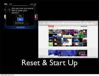 Reset & Start Up
jueves 29 de marzo de 12
 