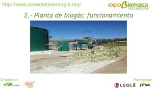 http://www.conectabioenergia.org/ 
Organizan Patrocinan 
2.- Planta de biogás: funcionamiento 
 