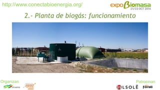 http://www.conectabioenergia.org/ 
Organizan Patrocinan 
2.- Planta de biogás: funcionamiento 
 