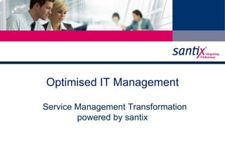 Optimised IT Management
Service Management Transformation
powered by santix
 