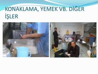 KONAKLAMA, YEMEK VB. DİĞER
İŞLER
 