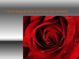 • De la sang del drac sortí una rosa vermella.
 