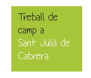 T
reball de
camp a
Sant Julià de
Cabrera

 