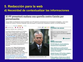 5. Redacción para la web d) Necesidad de contextualizar las informaciones 