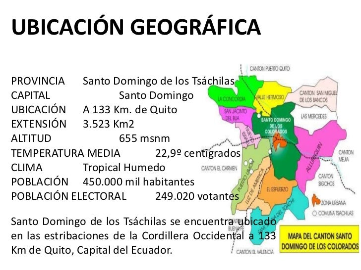 Resultado de imagen para ubicacion geografica de santo domingo de los tsachilas