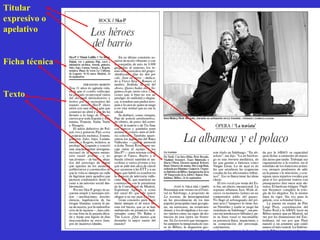 Titular expresivo o apelativo Ficha técnica Texto 