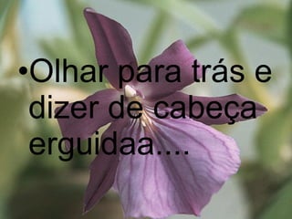 Olhar para trás e dizer de cabeça erguidaa.... 