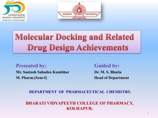 MOLECULAR DOCKING AND RELATED DRUG DESIGN ACHIEVEMENTS | PPTX