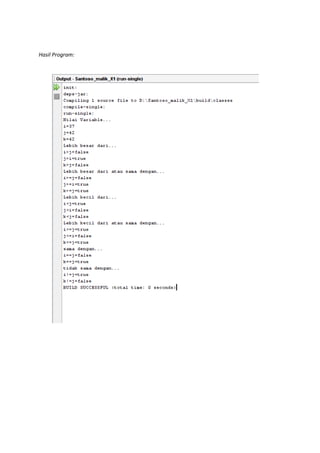 Hasil Program:
 