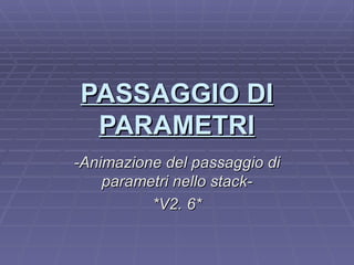 PASSAGGIO DI PARAMETRI -Animazione del passaggio di parametri nello stack- *V2. 6* 