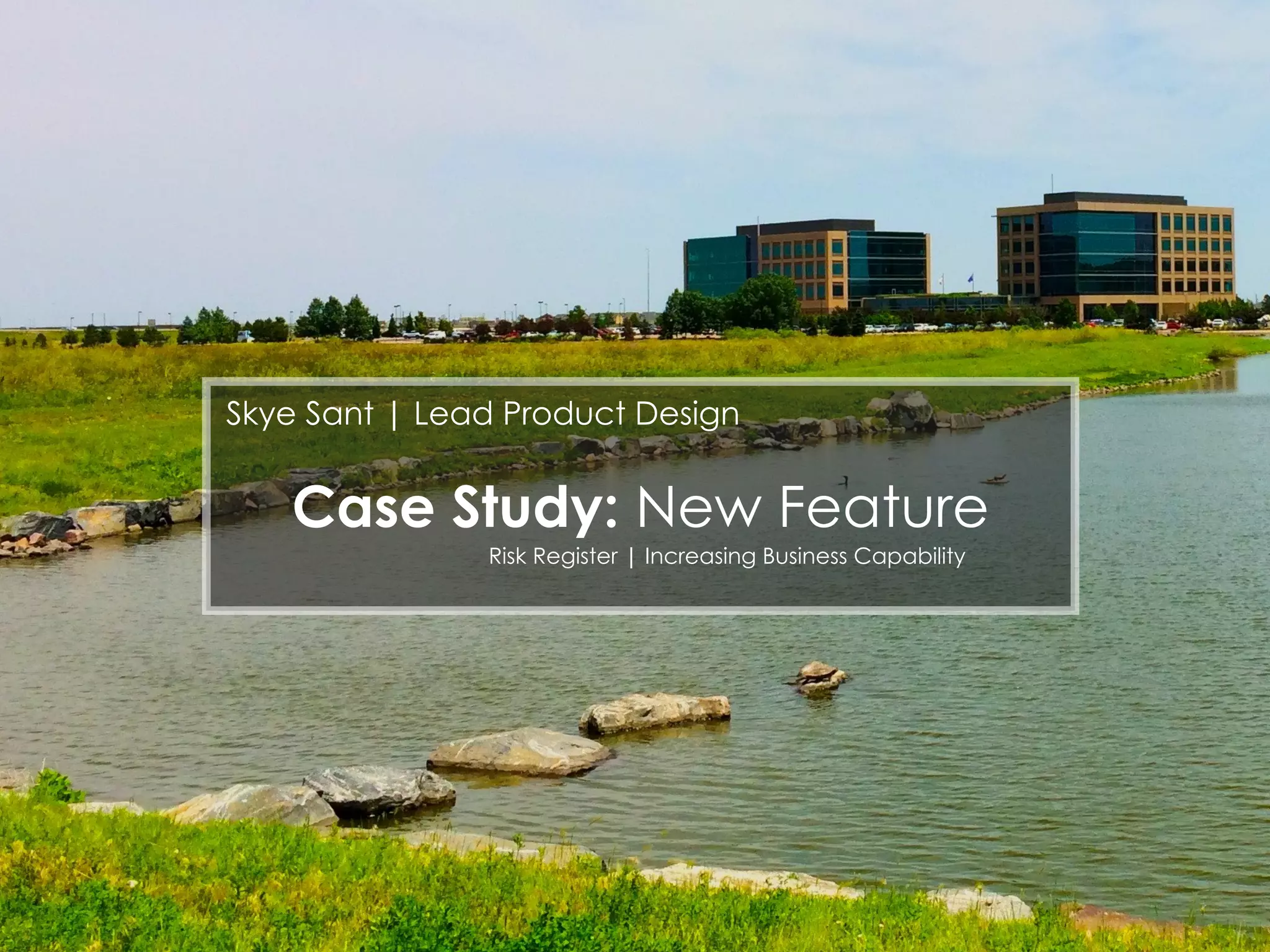 www.SkyeSant.com
Case Study: New Feature
Risk Register | Increasing Business Capability
Skye Sant | Lead Product Design
 
