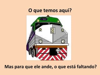 O que temos aqui?  Mas para que ele ande, o que está faltando? 