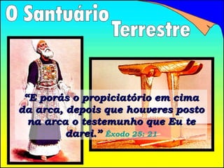 “ E porás o propiciatório em cima da arca, depois que houveres posto na arca o testemunho que Eu te darei.”   Êxodo 25: 21 