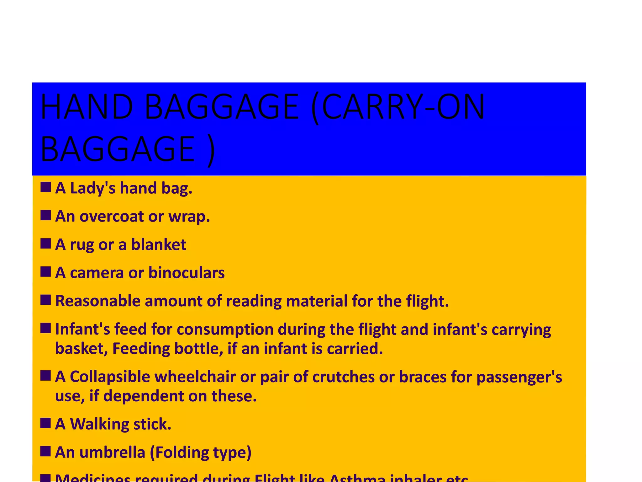 Baggage Rules in India PPT