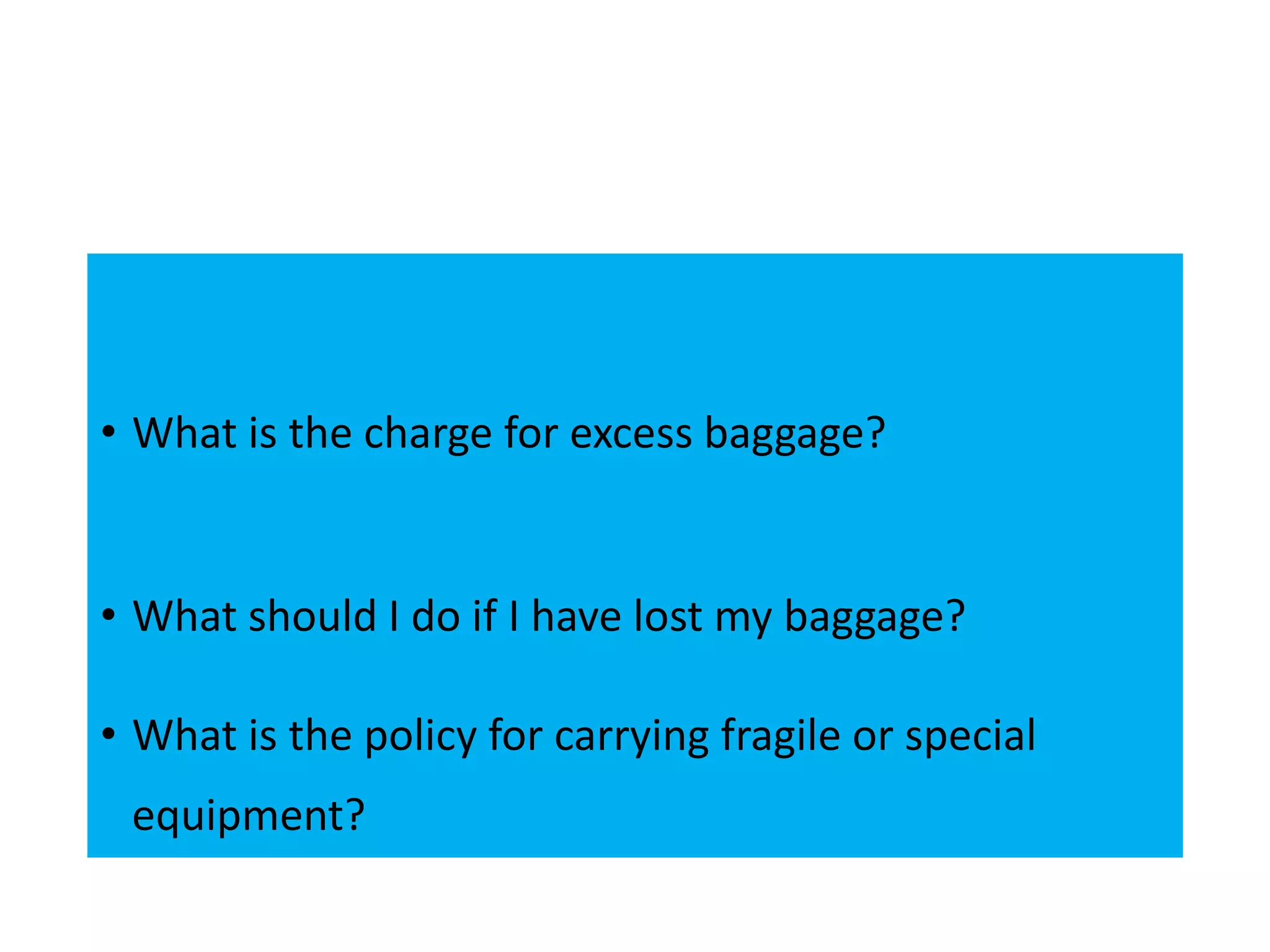 Baggage Rules in India PPT
