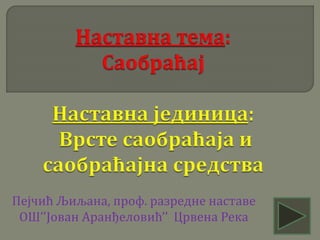 Пејчић Љиљана, проф. разредне наставе
ОШ’’Јован Аранђеловић’’ Црвена Река
 