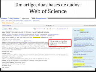 Um artigo, duas bases de dados:

Web of Science

 