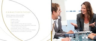 C A r A C t E r Í S t I C A S
máxima segurança. Alta privacidade.
no endereço mais exclusivo do rio.

        ¡ Apenas 31 salas
        ¡ 1 loja com mezanino
        ¡ vaga na garagem
        ¡ Salas comerciais de 33 até 303 metros quadrados
        ¡ possui patamares técnicos para instalação de ar condicionado
          em áreas externas às salas comerciais
        ¡ Funcionamento 24 horas, 7 dias por semana
        ¡ Controle de acesso informatizado preparado para instalações
          de alta performance em informática e comunicação
 