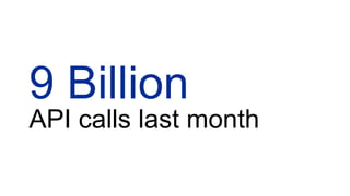9 Billion
API calls last month
 