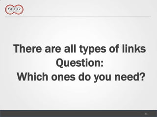 There are all types of linksQuestion: Which ones do you need?,[object Object],31,[object Object]