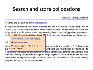 Search and store collocations
 
