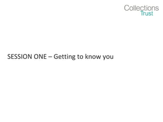 SESSION ONE – Getting to know you

 