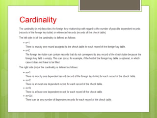 Cardinality
 