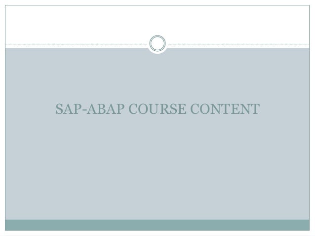 Online SAP ABAP Training SAP ABAP Online Coaching Institute In USA 