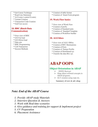sap abap training in chennai | PDF