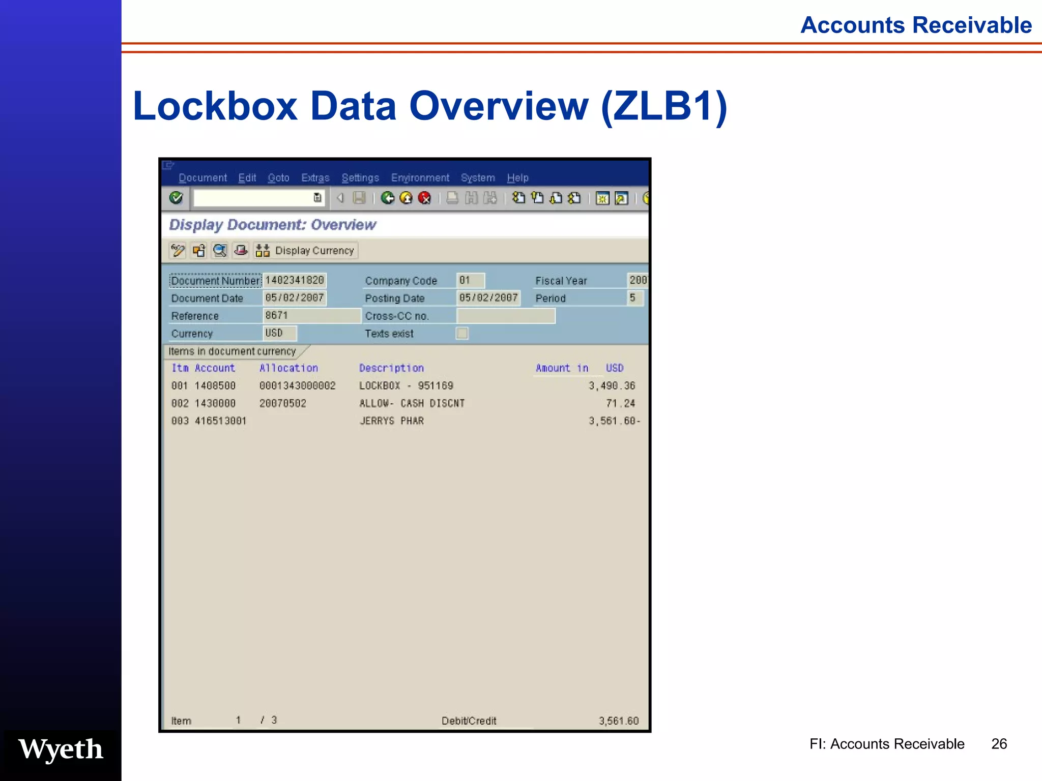 Lockbox Data Overview (ZLB1) 