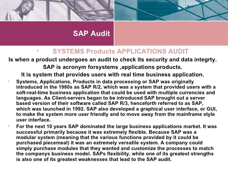 SAP audit ,security audit for sap,ERP audit ,erp auditing