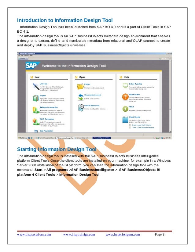 Sap business objects information design tool tutorial winchlist
