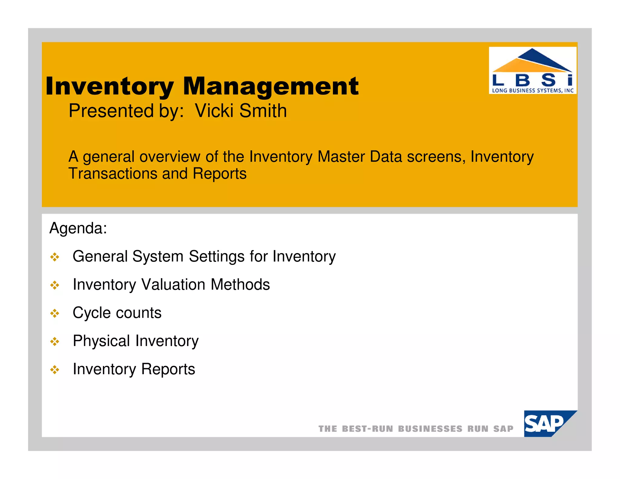 Sap business-one-inventory-management | PDF