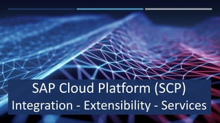 SAP Cloud Platform (SCP)
Integration - Extensibility - Services28 June 2020Andrew Harding 1
 