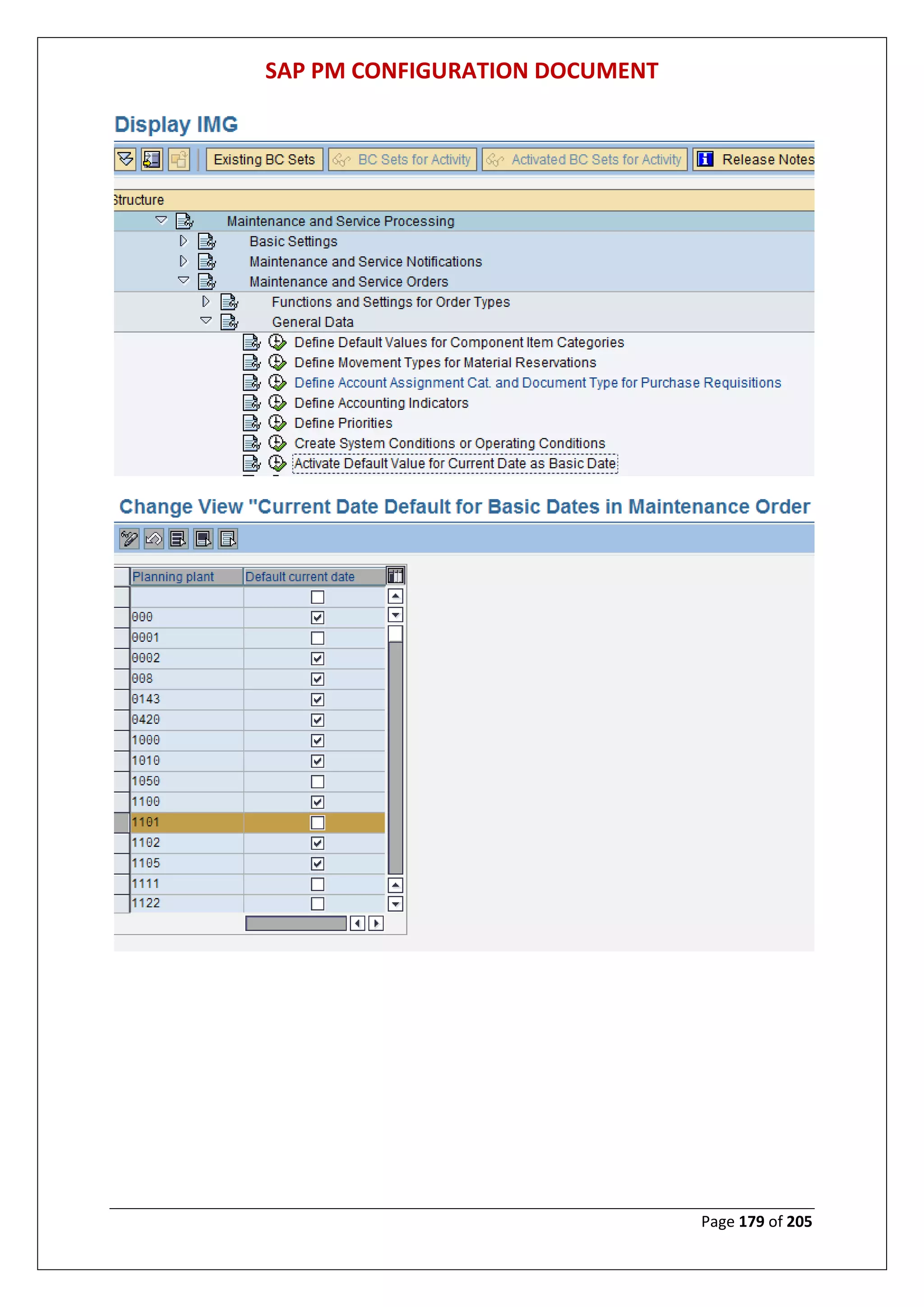 SAP PM CONFIGURATION DOCUMENT
Page 179 of 205
 