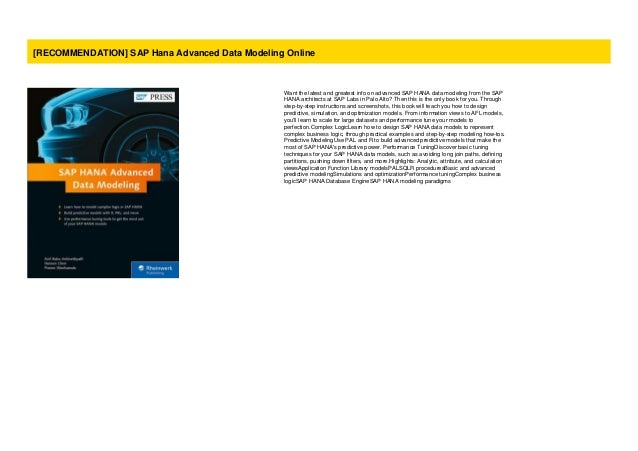 HA - SAP HANA SPS04 Advanced Modeling | SAP Training sap hana advanced data modeling pdf free download